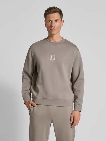 Armani Exchange Sweatshirt mit Label-Stitching Taupe 4