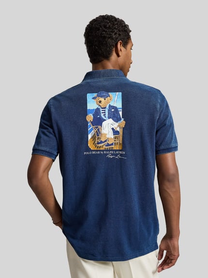 Polo Ralph Lauren Regular Fit Poloshirt mit Polo-Bear-Details Jeansblau 5