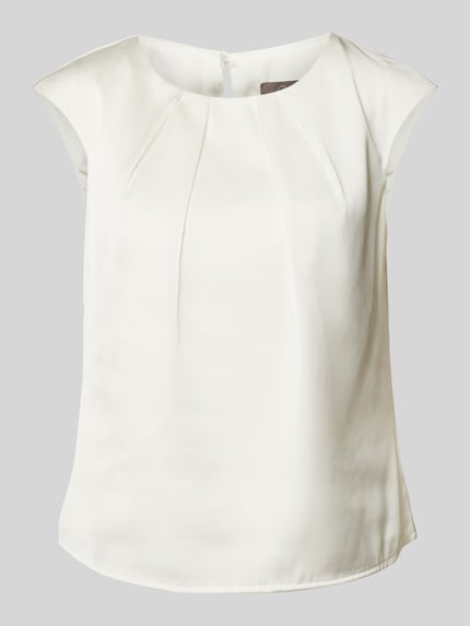 Christian Berg Woman Selection Blusenshirt mit gelegten Falten Ecru 2