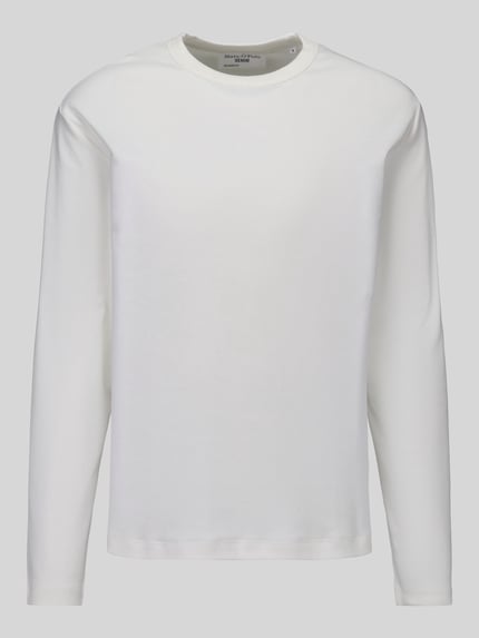 Marc O'Polo DENIM Langarmshirt mit geripptem Rundhalsausschnitt Weiss 2