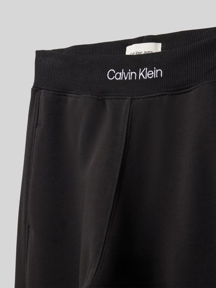 Calvin Klein Jeans Sweatpants met labelstitching en elastische band Zwart - 2