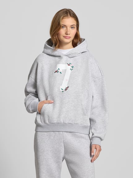 REVIEW Bluza z kapturem i kieszenią kangurką Jasnoszary melanż 4