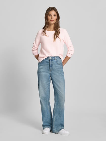 Christian Berg Woman Regular fit shirt met lange mouwen van puur katoen in gebreide look Lichtroze - 1