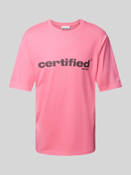REVIEW T-Shirt mit Label-Print Pink 2