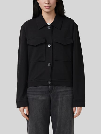 s.Oliver RED LABEL Regular fit overhemdjack met met viscose Zwart - 3