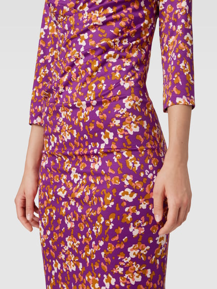 Montego Knielange jurk met all-over motief Paars - 3