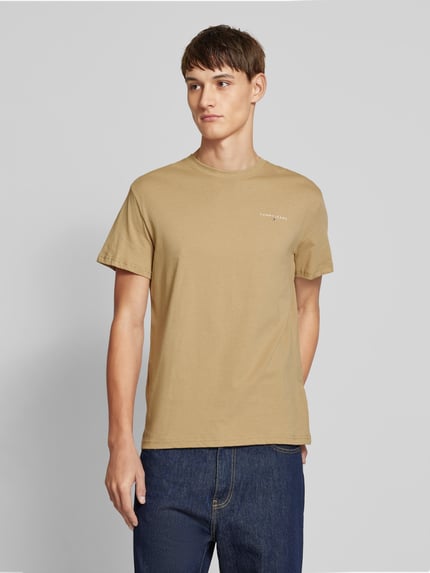 Tommy Jeans T-Shirt mit Label-Print Beige 4