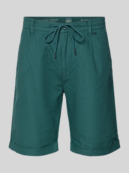Produktfoto, Chino-Shorts mit Tunnelzug Modell 'DAWSON' von Lerros aus Baumwoll-Leinen-Mix in Regular-Fit mit Gesäßtaschen, grün