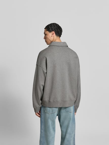 MAISON KITSUNÉ Regular Fit Pullover mit Polokragen Mittelgrau 5