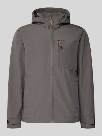 JACK & JONES Softshell-Jacke mit Brusttasche und Ärmelriegeln Mittelgrau 2