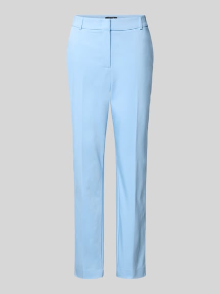 Produktfoto, Hose mit Bügelfalten von comma in Hellblau, Slim Fit, Baumwoll-Mix mit Stretch, Gesäßtaschen, glatte Struktur, neutraler Hintergrund