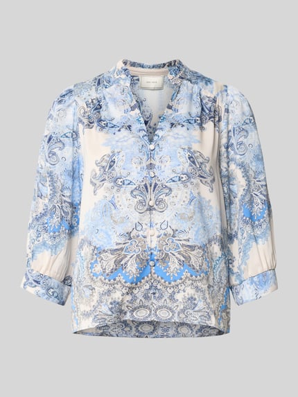 Neo Noir Overhemdblouse met knoopsluiting, model 'Roselle' Blauw - 2