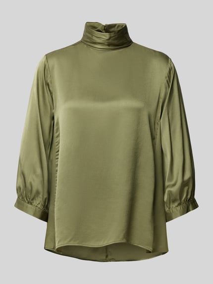 Milano Italy Comfort fit blouse van viscose Kaki - 2