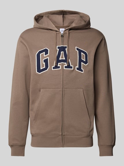 GAP Regular Fit Sweatjacke aus Baumwoll-Mix Mittelgrau 1