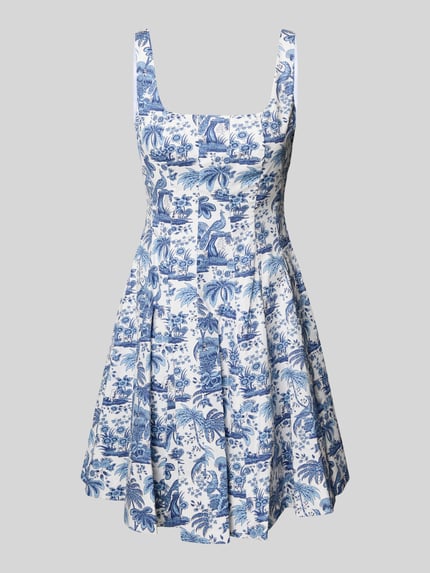 Staud Minikleid mit Karree-Ausschnitt Modell 'MINI WELLS' Bleu 2