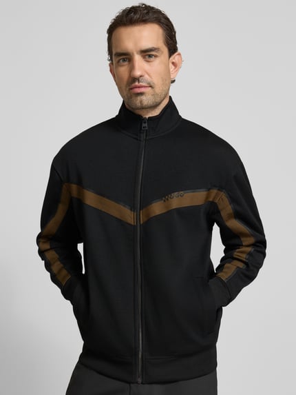 HUGO Bluza rozpinana o kroju regular fit z mieszanki bawełny model ‘DINGMOOR’ Czarny 3