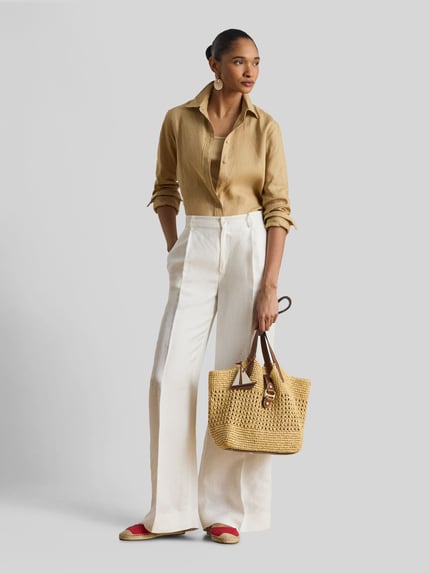 Lauren Ralph Lauren Relaxed Fit Leinenhemd aus reinem Leinen Beige 1