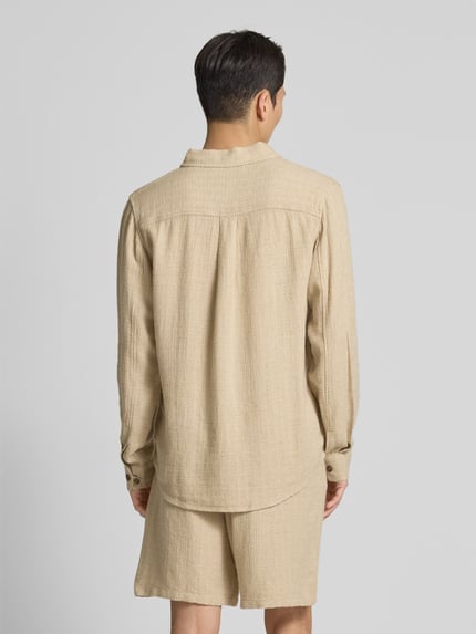 Les Deux Regular Fit Hemdjacke aus Viskose-Leinen-Mix Modell 'Hamilton' Sand 5