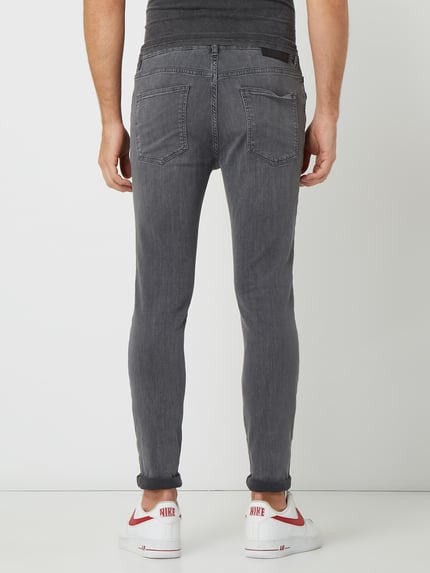 REVIEW Skinny Fit Jeans mit Label-Patch Mittelgrau 5
