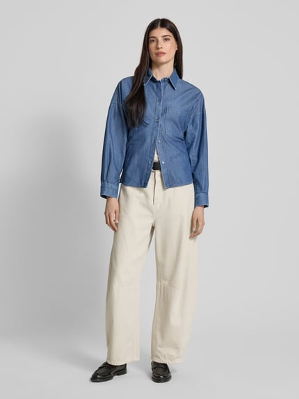 Weekend Max Mara Relaxed fit jeansblouse met borstzak, model 'NETTARE' Jeansblauw - 1