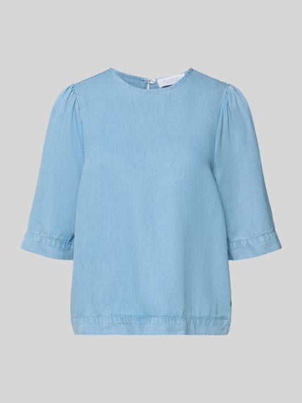 regular fit blouse in denim-look Shop The Look MANNEQUINE