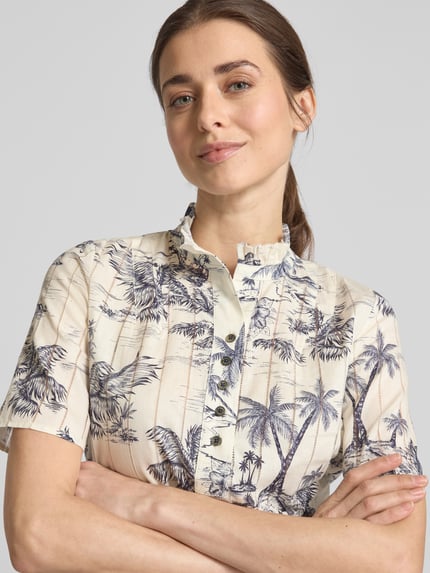 Zadig&Voltaire Bluzka o kroju slim fit ze stójką model ‘TOPHER’ Beżowy 3