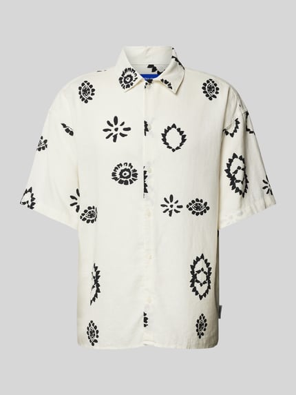 JACK & JONES Regular Fit Freizeithemd aus Leinen-Viskose-Mix Modell 'NOTO' Ecru 2