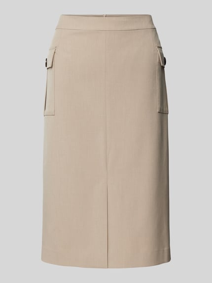 Christian Berg Woman Selection Knie-lange kokerrok met cargozakken Taupe - 2