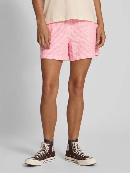 PIECES Loose Fit Shorts aus Baumwoll-Leinen-Mix Modell 'APIA' Rosa 4