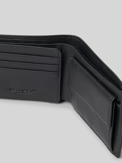 Marc O'Polo Portemonnaie aus Rindsnappa mit Münzfach Black 3