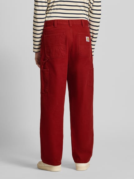 Carhartt Work In Progress Straight Jeans Hose mit Ziernähten Rot 5