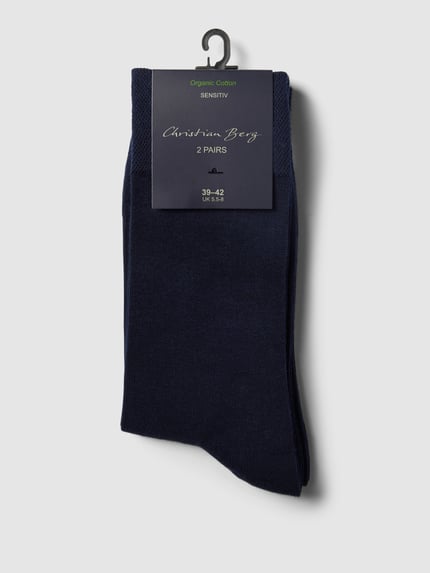 Christian Berg Men Socken mit elastischen Bündchen im 2er-Pack Dunkelblau 3