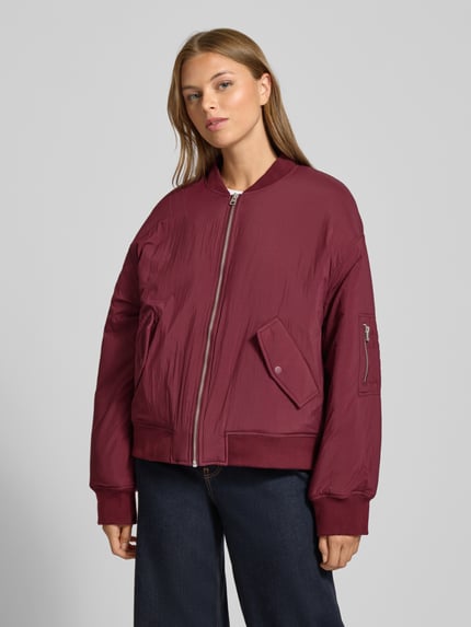 Jake*s Casual jack met opstaande kraag Aubergine - 4