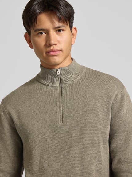 ONLY & SONS troyer o kroju regular fit z czystej bawełny model 'TING' Oliwkowy 3