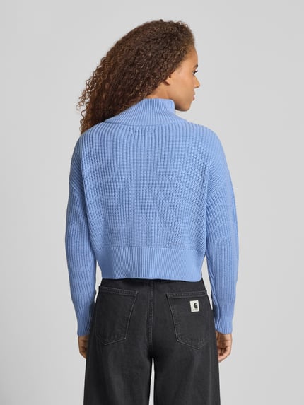 ONLY Regular Fit Troyer aus Baumwoll-Mix Modell 'DORITTA' Hellblau 5