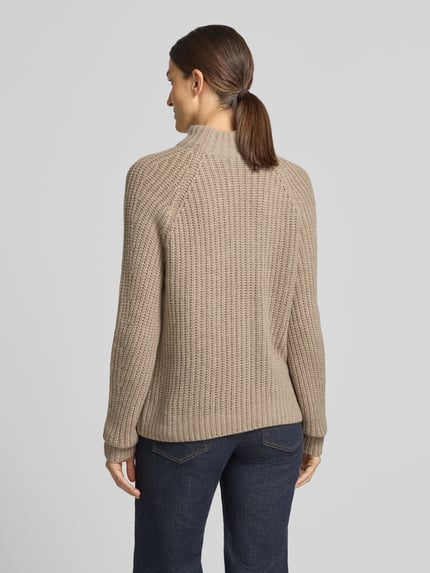 0039 Italy Strickpullover aus Kaschmir-Baumwoll-Mix Modell 'LONA' Taupe Melange 5