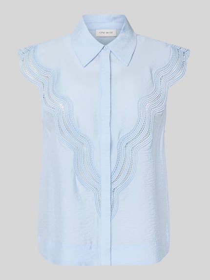 Blusentop mit Lochstickerei Modell 'COLE' Shop The Look MANNEQUINE