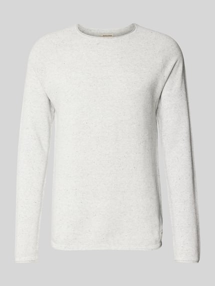 JACK & JONES Gebreide pullover met labelpatch, model 'HILL' Middengrijs gemêleerd - 2