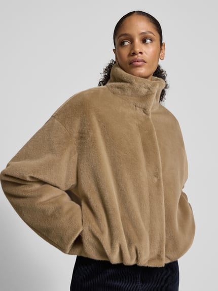 Jake*s Studio Woman Webpelzjacke mit Stehkragen Schilf 3