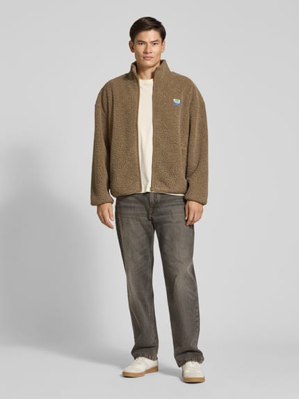 American Vintage Sweatjacke mit Logo-Patch Modell 'HOKTOWN' Sand 1