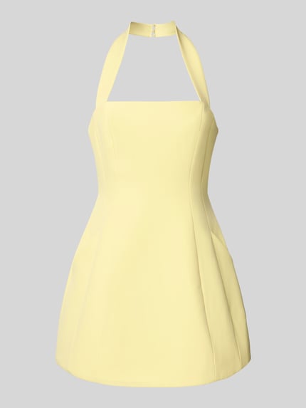 Bardot Cocktailjurk met halter, model 'NEVELLE' Lichtgeel - 2