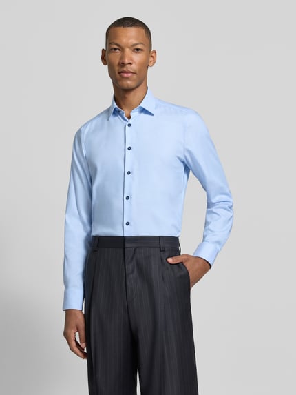 OLYMP Level 5 Regular Fit Businesshemd mit Kontrastkragen-Innenseite Bleu 4