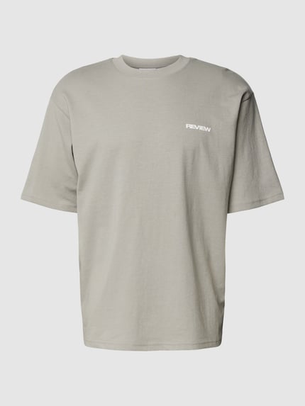 REVIEW T-Shirt mit Label-Detail Mittelgrau 2