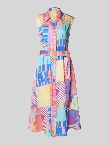 Milano Italy Hemdblusenkleid aus reiner Baumwolle Pink 2