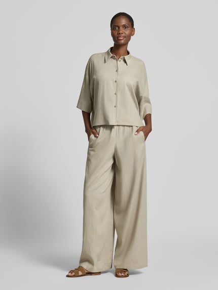 DRYKORN relaxed fit blouse van linnen-viscosemix Lichtgroen - 1