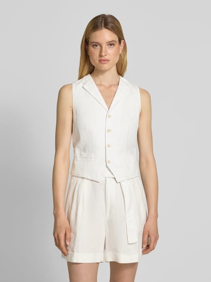 Polo Ralph Lauren Weste mit Reverskragen Modell 'PAULINE' Weiss 4