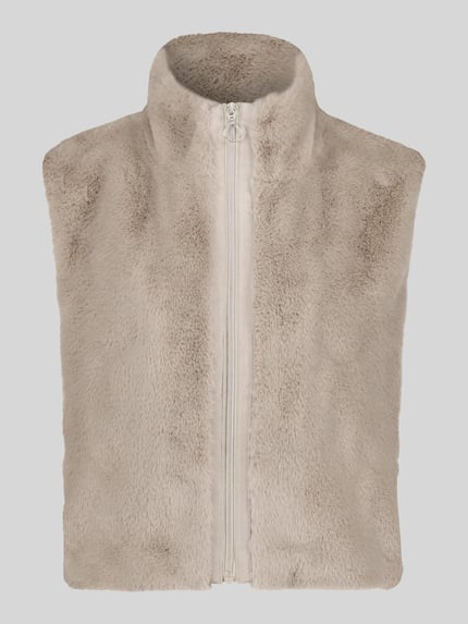 Betty Barclay Weste mit kuscheliger Fleece-Struktur Taupe 2