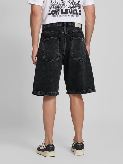 Edwin Flared korte jeans in 5-pocketmodel, model 'WORKER' Zwart - 5