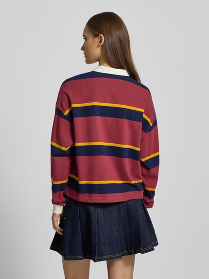 REVIEW Oversized sweatshirt met polokraag Bordeaux - 5