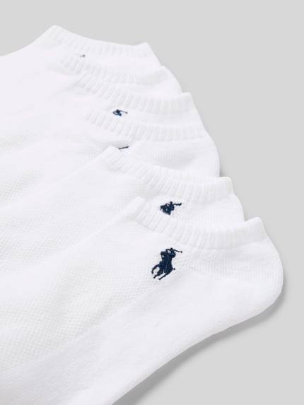 Productfoto, Socken mit Stretch-Anteil im 6er-Pack van Polo Ralph Lauren, wit met ribboorden, logo, verstevigde zones, sneakersokken